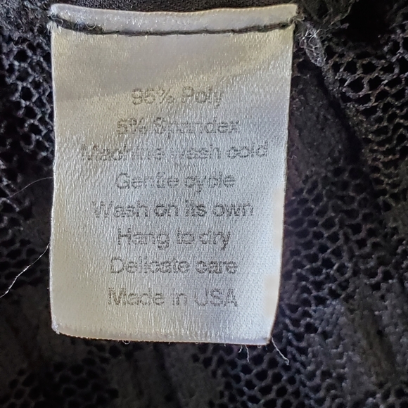 Black Lace Tiered Midi Dress Size L Ruffled High Neck Dark Romantic Whimsigoth - Picture 13 of 16